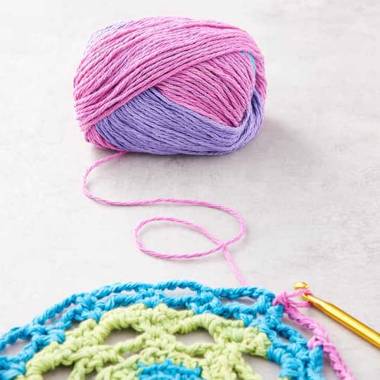 Capri Eco Cotton™ Stripe Yarn by Loops & Threads® Eco & Natural Blend